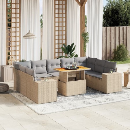 Garden sofa set with beige cushions, 10 pieces, made of synthetic rattan. by , Garden sets - Ref: Foro24-3272781, Price: 639,...