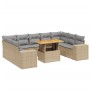 Garden sofa set with beige cushions, 10 pieces, made of synthetic rattan. by , Garden sets - Ref: Foro24-3272781, Price: 639,...