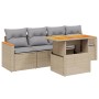 Garden sofa set with 5-piece synthetic rattan beige cushions by , Garden sets - Ref: Foro24-3272956, Price: 334,55 €, Discoun...