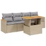 Garden sofa set with 5-piece synthetic rattan beige cushions by , Garden sets - Ref: Foro24-3272956, Price: 336,91 €, Discoun...