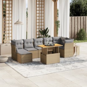 Juego de sofás de jardín con cojines beige 8 pzas ratán PE de , Conjuntos de jardín - Ref: Foro24-3275488, Precio: 519,68 €, ...