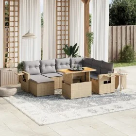 Garden sofa set with beige cushions, 8 pieces, PE rattan. by , Garden sets - Ref: Foro24-3271871, Price: 529,57 €, Discount: %