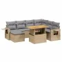 Garden sofa set with beige cushions, 8 pieces, PE rattan. by , Garden sets - Ref: Foro24-3271871, Price: 529,57 €, Discount: %