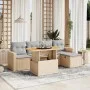 Gartensofa-Set mit 6-teiligen Kissen aus synthetischem Rattan in Beige. von , Gartensets - Ref: Foro24-3275586, Preis: 396,11...