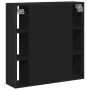 Bathroom cabinet with black engineered wood mirror 60x16x60 cm by , Dressing tables - Ref: Foro24-842426, Price: 75,21 €, Dis...