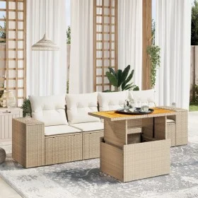 Gartensofa-Set mit 5-teiligen Kissen aus synthetischem Rattan in Beige. von , Gartensets - Ref: Foro24-3272514, Preis: 393,75...