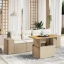 Garden sofa set with 5-piece synthetic rattan beige cushions by , Garden sets - Ref: Foro24-3272514, Price: 393,75 €, Discoun...