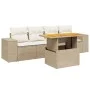Garden sofa set with 5-piece synthetic rattan beige cushions by , Garden sets - Ref: Foro24-3272514, Price: 393,75 €, Discoun...