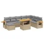 Garden sofa set 9 pieces with beige synthetic rattan cushions by , Garden sets - Ref: Foro24-3273656, Price: 598,49 €, Discou...