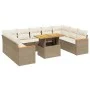 Garden sofa set with beige cushions, 10 pieces, made of synthetic rattan. by , Garden sets - Ref: Foro24-3273221, Price: 700,...