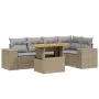 Garden sofa set with 6-piece synthetic rattan beige cushions by , Garden sets - Ref: Foro24-3272627, Price: 439,97 €, Discoun...