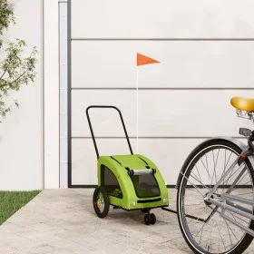 Bicycle pet trailer, iron frame, green Oxford fabric by , pet strollers - Ref: Foro24-93976, Price: 96,35 €, Discount: %