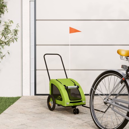 Remolque de bicicleta mascotas hierro tela Oxford verde de , Cochecitos para mascotas - Ref: Foro24-93976, Precio: 97,91 €, D...