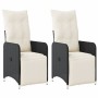 Reclining garden armchairs with 2 black synthetic rattan cushions by , Garden chairs - Ref: Foro24-365700, Price: 250,03 €, D...