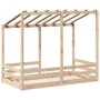 Cama para niños con techo madera maciza de pino 80x160 cm de , Camas y somieres - Ref: Foro24-847012, Precio: 101,11 €, Descu...