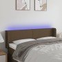 Cabecero con LED de tela marrón oscuro 147x16x78/88 cm en Cabeceros y pies de cama | Comprar online en Foro24