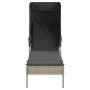 Sun loungers with canopy and table 2 units light gray synthetic rattan by , Loungers - Ref: Foro24-3261574, Price: 403,03 €, ...