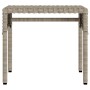 Liegestühle mit Sonnendach und Tisch, 2 Stück, aus hellem grauem Kunststoff-Rattan. von , Liegen - Ref: Foro24-3261574, Preis...