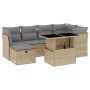 Set of 7-piece garden sofas and beige synthetic rattan cushions by , Garden sets - Ref: Foro24-3274659, Price: 466,78 €, Disc...
