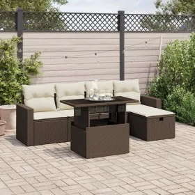 Set of 6 garden sofas and brown synthetic rattan cushions by , Garden sets - Ref: Foro24-3274813, Price: 421,93 €, Discount: %
