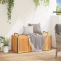 Massive Gartenkissenbox aus massiver Akazie und Stahl 110x45x42/53 cm von , Aufbewahrungsboxen für den Außenbereich - Ref: Fo...