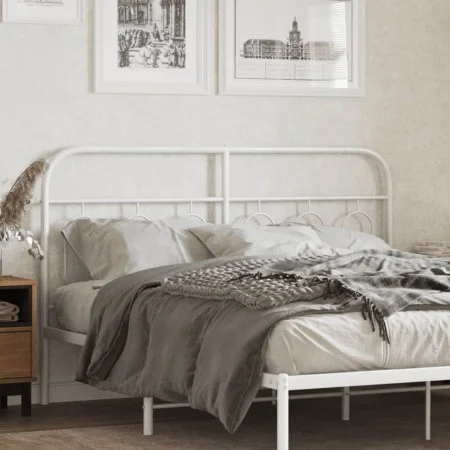 Cabecero de metal blanco 150 cm de , Cabeceros y pies de cama - Ref: Foro24-377200, Precio: 38,79 €, Descuento: %