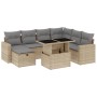 Set of garden sofas and cushions, 8 pieces, synthetic beige rattan by , Garden sets - Ref: Foro24-3274839, Price: 536,97 €, D...