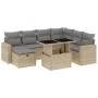 Set of garden sofas and cushions, 8 pieces, synthetic beige rattan by , Garden sets - Ref: Foro24-3274839, Price: 538,92 €, D...