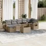 Set de sofás de jardín y cojines 8 piezas ratán sintético beige de , Conjuntos de jardín - Ref: Foro24-3274989, Precio: 544,4...