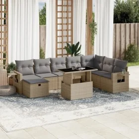 Gartensofagarnitur 9-teilig mit Kissen aus synthetischem Rattan in Beige. von , Gartensets - Ref: Foro24-3275029, Preis: 594,...