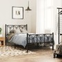 Bed frame with black metal headboard and footboard 100x190cm by , Beds and slatted bases - Ref: Foro24-376140, Price: 86,54 €...