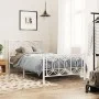 Metal bed frame with white headboard and footboard 100x190 cm by , Beds and slatted bases - Ref: Foro24-376189, Price: 84,85 ...