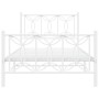 Estructura cama metal cabecero y estribo blanca 100x190 cm de , Camas y somieres - Ref: Foro24-376189, Precio: 86,25 €, Descu...