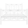 Metal bed frame with white headboard and footboard 100x190 cm by , Beds and slatted bases - Ref: Foro24-376189, Price: 84,85 ...