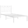 Metal bed frame with white headboard 80x200 cm by , Beds and slatted bases - Ref: Foro24-376168, Price: 74,45 €, Discount: %