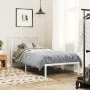 Metal bed frame with white headboard 80x200 cm by , Beds and slatted bases - Ref: Foro24-376168, Price: 74,45 €, Discount: %