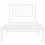 Metal bed frame with white headboard 80x200 cm by , Beds and slatted bases - Ref: Foro24-376168, Price: 74,45 €, Discount: %