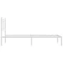 Metal bed frame with white headboard 80x200 cm by , Beds and slatted bases - Ref: Foro24-376168, Price: 74,45 €, Discount: %