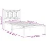 Metal bed frame with white headboard 80x200 cm by , Beds and slatted bases - Ref: Foro24-376168, Price: 74,45 €, Discount: %
