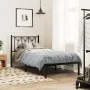Bed frame with black metal headboard 90x200 cm by , Beds and slatted bases - Ref: Foro24-376121, Price: 75,35 €, Discount: %