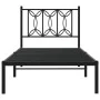 Bed frame with black metal headboard 90x200 cm by , Beds and slatted bases - Ref: Foro24-376121, Price: 75,35 €, Discount: %