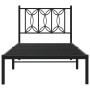 Estructura de cama con cabecero metal negro 90x200 cm de , Camas y somieres - Ref: Foro24-376121, Precio: 74,98 €, Descuento: %