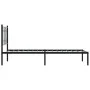 Bed frame with black metal headboard 90x200 cm by , Beds and slatted bases - Ref: Foro24-376121, Price: 75,35 €, Discount: %