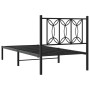 Estructura de cama con cabecero metal negro 90x200 cm de , Camas y somieres - Ref: Foro24-376121, Precio: 74,98 €, Descuento: %