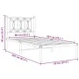 Bed frame with black metal headboard 90x200 cm by , Beds and slatted bases - Ref: Foro24-376121, Price: 75,35 €, Discount: %