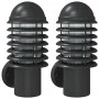 Apliques de exterior 2 unidades acero inoxidable negro de , Iluminación de exterior - Ref: Foro24-4006253, Precio: 61,49 €, D...
