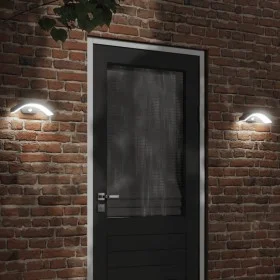 LED-Außenwandleuchten mit Sensor, 2 Stück, Schwarz, aus Aluminium. von , Außenbeleuchtung - Ref: Foro24-4006279, Preis: 60,04...