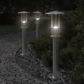 Bodenlampe für den Außenbereich aus silbernem Edelstahl, 60 cm von , Außenbeleuchtung - Ref: Foro24-4006349, Preis: 35,37 €, ...