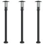 Außen-Stehlampen, 3 Stück, Edelstahl schwarz, 100 cm. von , Außenbeleuchtung - Ref: Foro24-4006356, Preis: 121,40 €, Rabatt: %