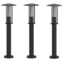 Außen-Stehlampen, 3 Stück, Edelstahl, schwarz, 60 cm. von , Außenbeleuchtung - Ref: Foro24-4006354, Preis: 90,77 €, Rabatt: %